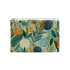 Leaves Pattern Flora Cosmetic Bag (Medium) from ArtsNow.com Front