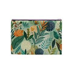 Leaves Pattern Flora Cosmetic Bag (Medium) from ArtsNow.com Back