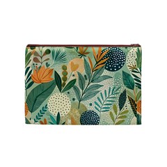 Leaves Pattern Flora Cosmetic Bag (Medium) from ArtsNow.com Back