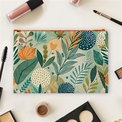 Leaves Pattern Flora Cosmetic Bag (Large) from ArtsNow.com Back