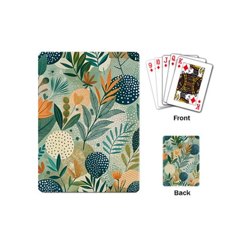 Leaves Pattern Flora Playing Cards Single Design (Mini) from ArtsNow.com Back