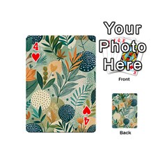 Leaves Pattern Flora Playing Cards 54 Designs (Mini) from ArtsNow.com Front - Heart4