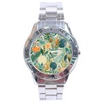 Leaves Pattern Flora Stainless Steel Analogue Watch