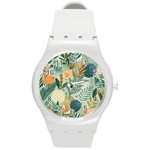 Leaves Pattern Flora Round Plastic Sport Watch (M)