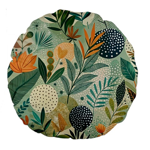 Leaves Pattern Flora Large 18  Premium Round Cushions from ArtsNow.com Back