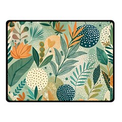 Leaves Pattern Flora Two Sides Fleece Blanket (Small) from ArtsNow.com 45 x34  Blanket Front