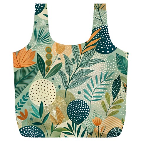 Leaves Pattern Flora Full Print Recycle Bag (XL) from ArtsNow.com Front