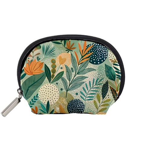 Leaves Pattern Flora Accessory Pouch (Small) from ArtsNow.com Front