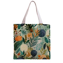 Leaves Pattern Flora Zipper Grocery Tote Bag from ArtsNow.com Front