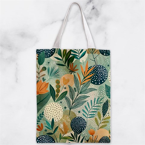 Leaves Pattern Flora Zipper Classic Tote Bag from ArtsNow.com Front