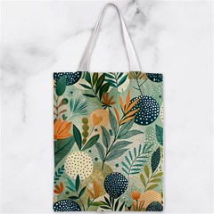 Leaves Pattern Flora Zipper Classic Tote Bag from ArtsNow.com Front