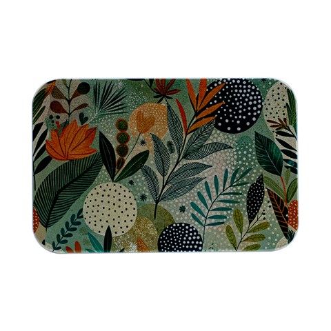 Leaves Pattern Flora Open Lid Metal Box (Silver)   from ArtsNow.com Front