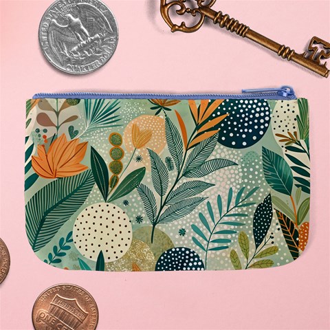 Leaves Pattern Flora Large Coin Purse from ArtsNow.com Back