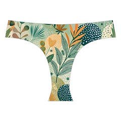 Leaves Pattern Flora Cross Back Hipster Bikini Set from ArtsNow.com Front Under