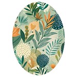 Leaves Pattern Flora UV Print Acrylic Ornament Oval