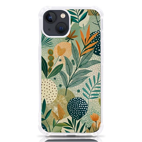 Leaves Pattern Flora iPhone 13 TPU UV Print Case from ArtsNow.com Front