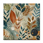 Leaves Pattern Floral Tile Coaster