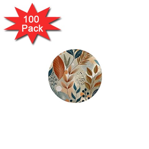 Leaves Pattern Floral 1  Mini Magnets (100 pack)  from ArtsNow.com Front