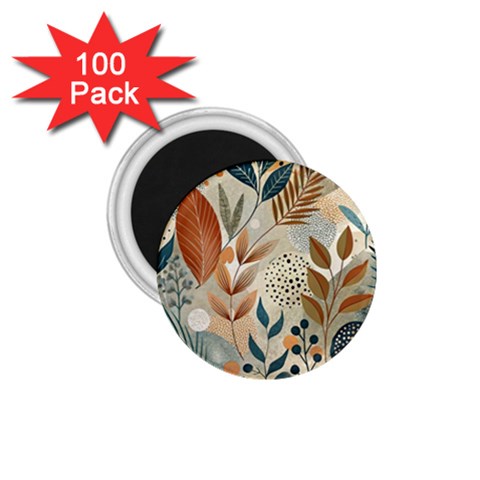 Leaves Pattern Floral 1.75  Magnets (100 pack)  from ArtsNow.com Front