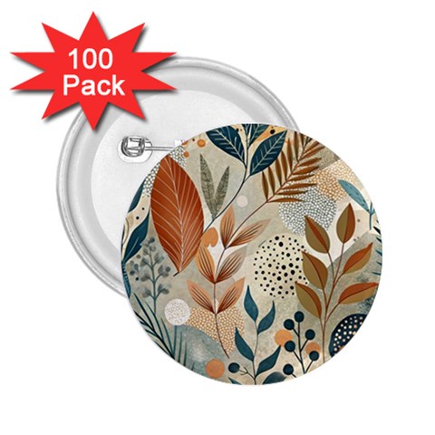 Leaves Pattern Floral 2.25  Buttons (100 pack)  from ArtsNow.com Front