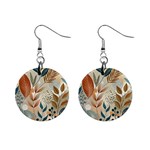 Leaves Pattern Floral Mini Button Earrings