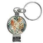 Leaves Pattern Floral Nail Clippers Key Chain