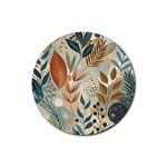 Leaves Pattern Floral Rubber Coaster (Round)