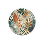 Leaves Pattern Floral Magnet 3  (Round)