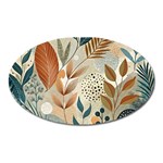 Leaves Pattern Floral Oval Magnet