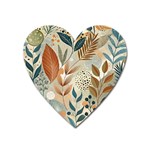 Leaves Pattern Floral Heart Magnet