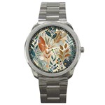 Leaves Pattern Floral Sport Metal Watch