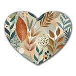 Leaves Pattern Floral Heart Mousepad