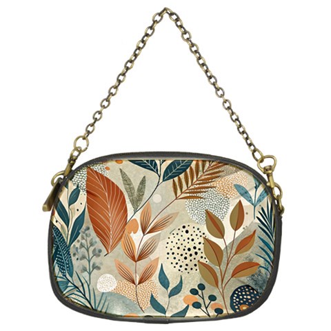 Leaves Pattern Floral Chain Purse (Two Sides) from ArtsNow.com Back