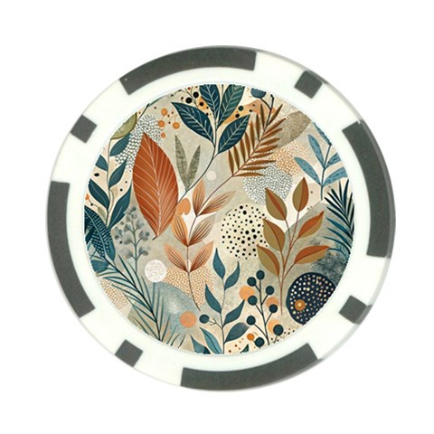 Leaves Pattern Floral Poker Chip Card Guard (10 pack) from ArtsNow.com Back