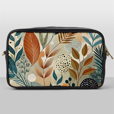 Leaves Pattern Floral Toiletries Bag (One Side) from ArtsNow.com Front