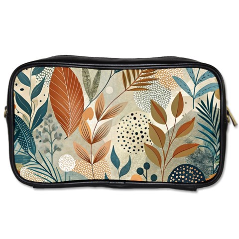 Leaves Pattern Floral Toiletries Bag (Two Sides) from ArtsNow.com Front