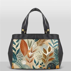 Leaves Pattern Floral Oversize Office Handbag (2 Sides) from ArtsNow.com Front