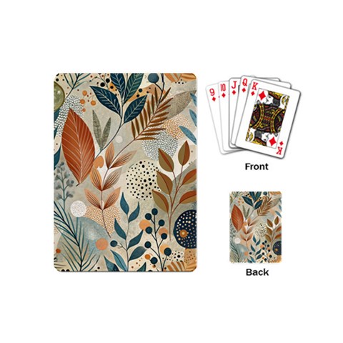 Leaves Pattern Floral Playing Cards Single Design (Mini) from ArtsNow.com Back