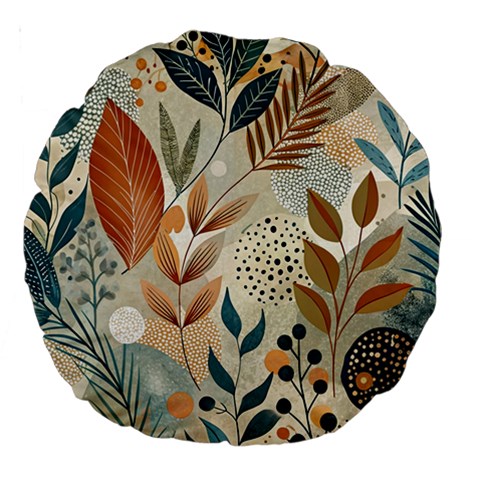 Leaves Pattern Floral Large 18  Premium Round Cushions from ArtsNow.com Back