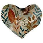 Leaves Pattern Floral Large 19  Premium Heart Shape Cushions