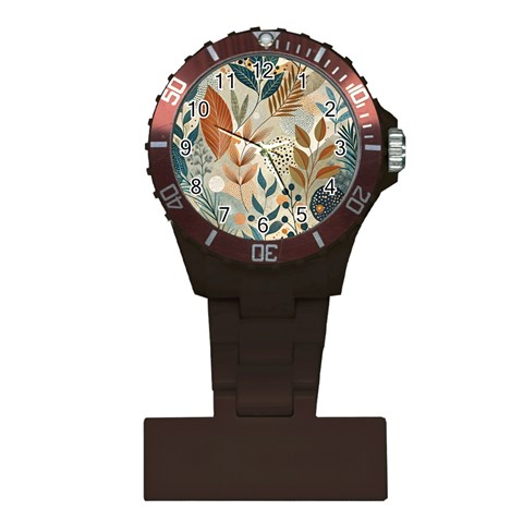 Leaves Pattern Floral Plastic Nurses Watch from ArtsNow.com Front