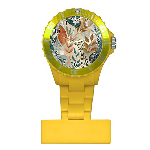 Leaves Pattern Floral Plastic Nurses Watch from ArtsNow.com Front