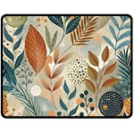 Leaves Pattern Floral Two Sides Fleece Blanket (Medium)