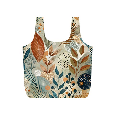 Leaves Pattern Floral Full Print Recycle Bag (S) from ArtsNow.com Front