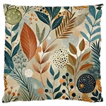 Leaves Pattern Floral Standard Premium Plush Fleece Cushion Case (One Side)