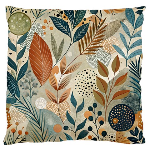 Leaves Pattern Floral Standard Premium Plush Fleece Cushion Case (Two Sides) from ArtsNow.com Front