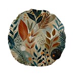 Leaves Pattern Floral Standard 15  Premium Flano Round Cushions