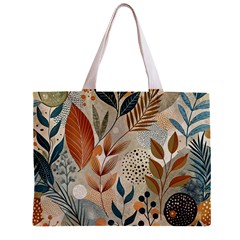 Leaves Pattern Floral Zipper Mini Tote Bag from ArtsNow.com Front