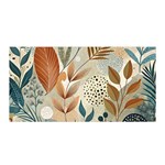 Leaves Pattern Floral Satin Wrap 35  x 70 