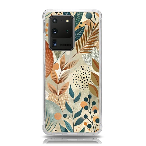 Leaves Pattern Floral Samsung Galaxy S20 Ultra 6.9 Inch TPU UV Case from ArtsNow.com Front